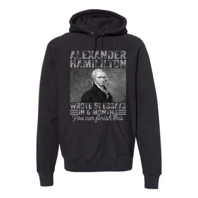 Vintage Alexander Hamilton Wrote 51 Essays In 6 Months Premium Hoodie