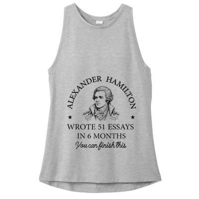 Vintag Alexander Hamilton Wrote 51 Essays In 6 Months Ladies PosiCharge Tri-Blend Wicking Tank