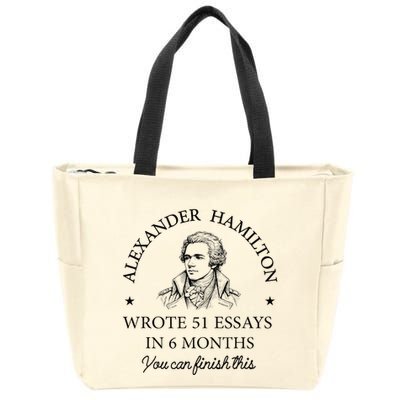 Vintag Alexander Hamilton Wrote 51 Essays In 6 Months Zip Tote Bag