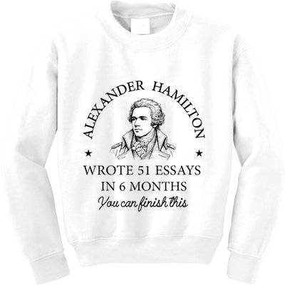 Vintag Alexander Hamilton Wrote 51 Essays In 6 Months Kids Sweatshirt