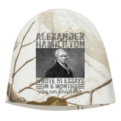 Vintage Alexander Hamilton Wrote 51 Essays In 6 Months Kati - Camo Knit Beanie