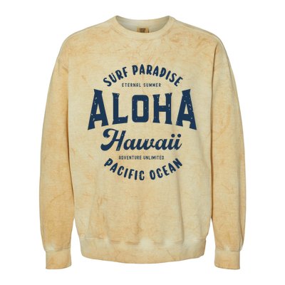 Vintage Aloha Hawaii Retro Preppy Throwback Souvenir Colorblast Crewneck Sweatshirt