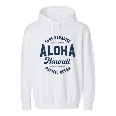 Vintage Aloha Hawaii Retro Preppy Throwback Souvenir Garment-Dyed Fleece Hoodie