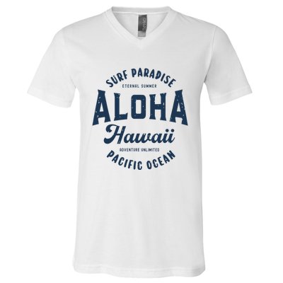 Vintage Aloha Hawaii Retro Preppy Throwback Souvenir V-Neck T-Shirt