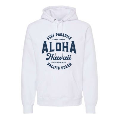 Vintage Aloha Hawaii Retro Preppy Throwback Souvenir Premium Hoodie