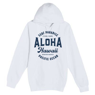 Vintage Aloha Hawaii Retro Preppy Throwback Souvenir Premium Pullover Hoodie