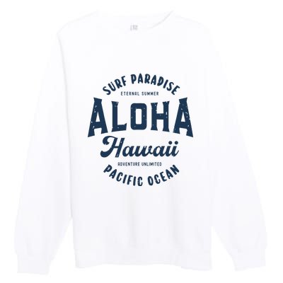 Vintage Aloha Hawaii Retro Preppy Throwback Souvenir Premium Crewneck Sweatshirt