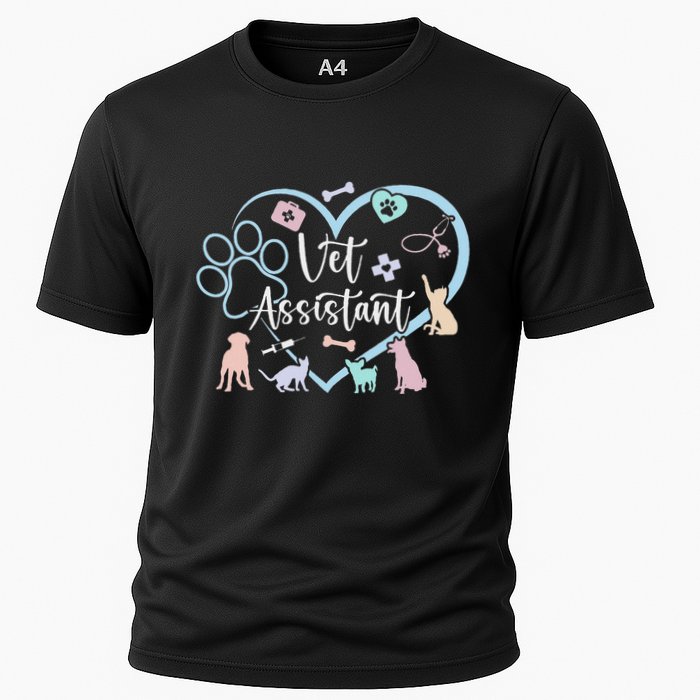 Vet Assistant Heart Veterinary Assistant Appreciation Cooling Performance Crew T-Shirt