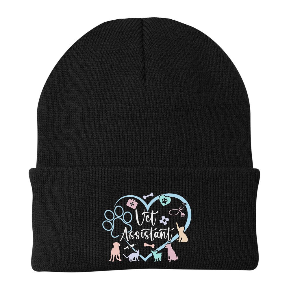 Vet Assistant Heart Veterinary Assistant Appreciation Beanie