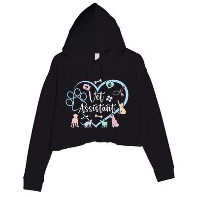 Vet Assistant Heart Veterinary Assistant Appreciation Crop Fleece Hoodie