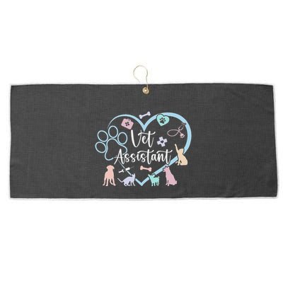 Vet Assistant Heart Veterinary Assistant Appreciation Large Microfiber Waffle Golf Towel