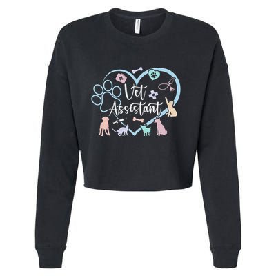 Vet Assistant Heart Veterinary Assistant Appreciation Cropped Pullover Crew
