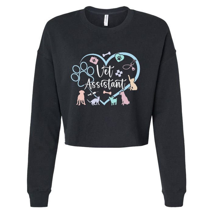 Vet Assistant Heart Veterinary Assistant Appreciation Cropped Pullover Crew