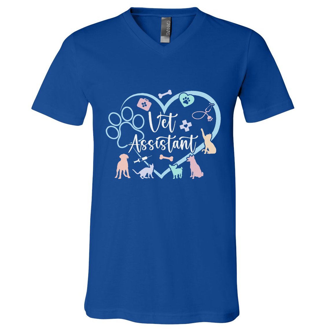 Vet Assistant Heart Veterinary Assistant Appreciation V-Neck T-Shirt
