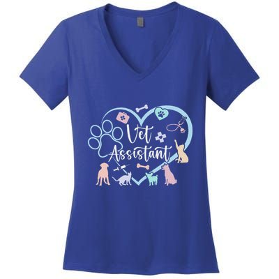 Vet Assistant Heart Veterinary Assistant Appreciation Women's V-Neck T-Shirt