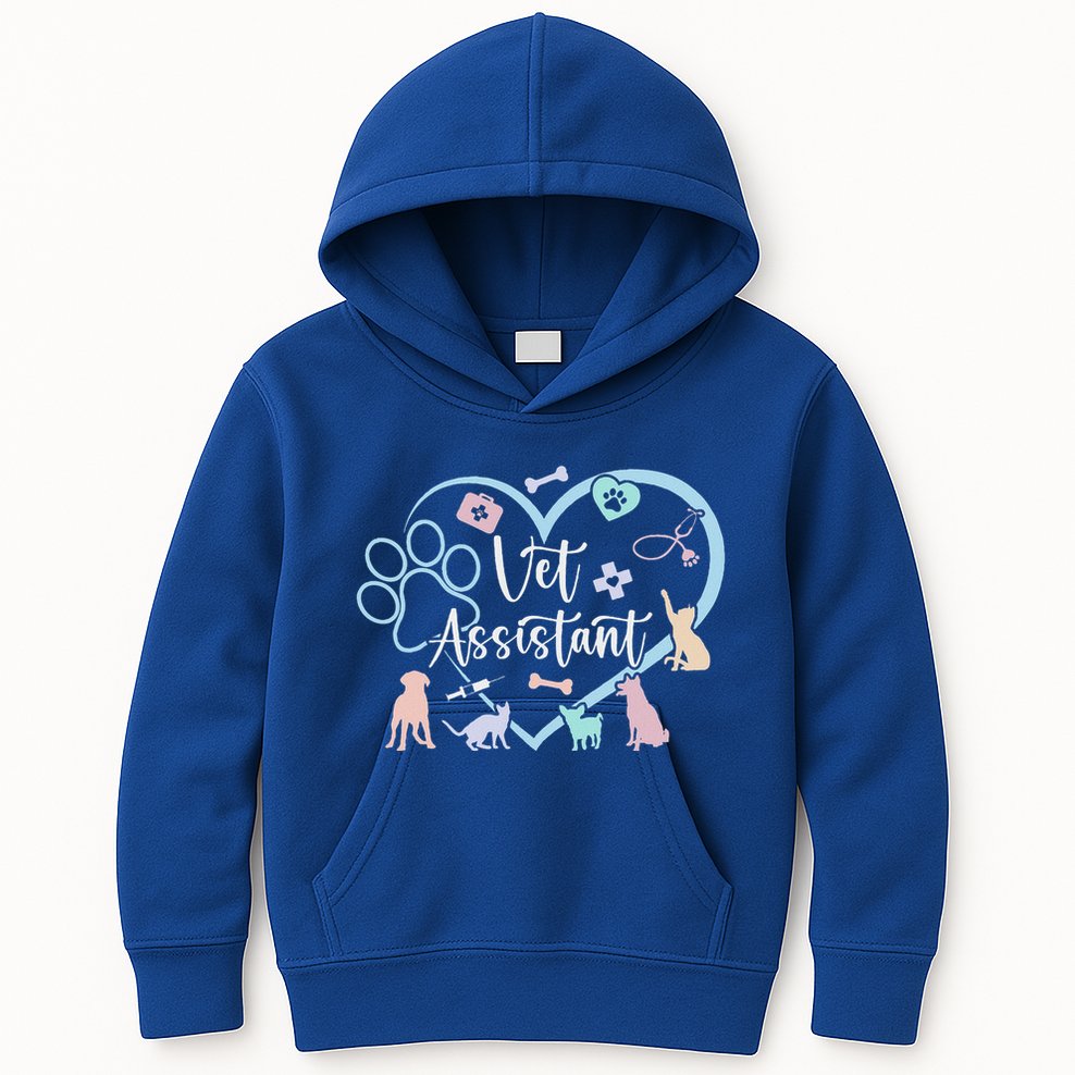 Vet Assistant Heart Veterinary Assistant Appreciation Kids Hoodie