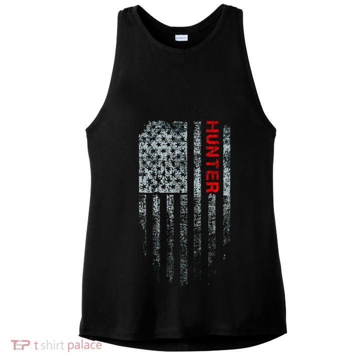 Vintage American Hunter Flag Ladies PosiCharge Tri-Blend Wicking Tank