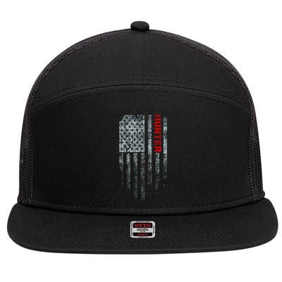 Vintage American Hunter Flag 7 Panel Mesh Trucker Snapback Hat