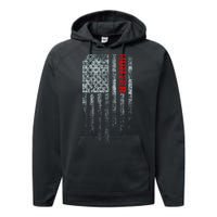 Vintage American Hunter Flag Performance Fleece Hoodie