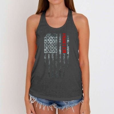 Vintage American Hunter Flag Women's Knotted Racerback Tank