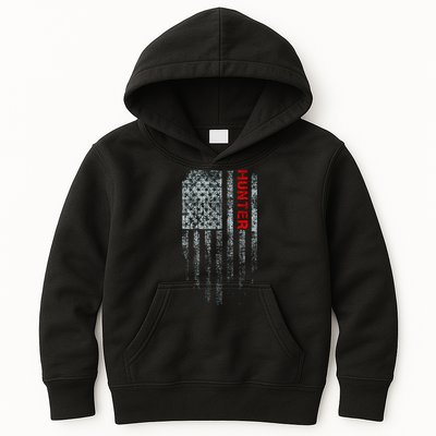 Vintage American Hunter Flag Kids Hoodie