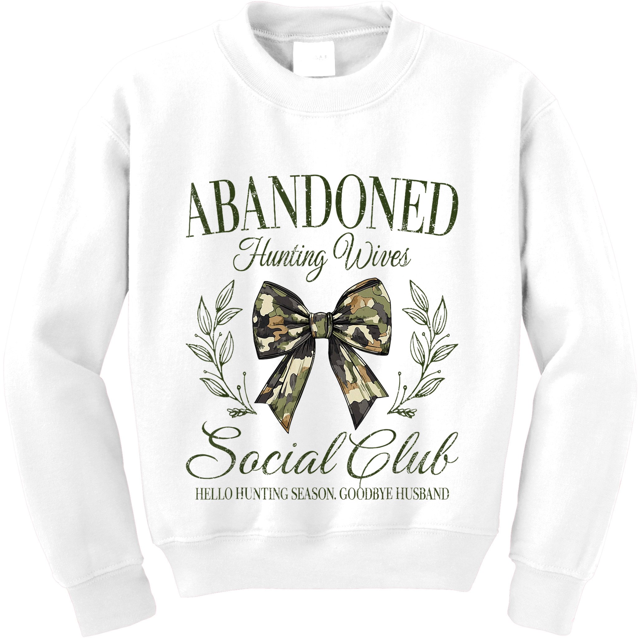 Vintage Abandoned Hunting Wives Social Club Kids Sweatshirt