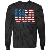 Vintage American Independence USA Flag 4th Of July 1776 Tie-Dye Long Sleeve Shirt