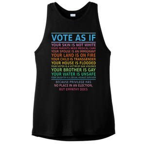 Vote As If Your Skin Is Not White Humans Rights Apparel Ladies PosiCharge Tri-Blend Wicking Tank