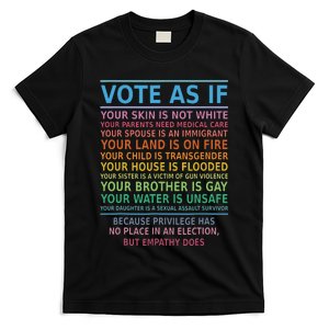 Vote As If Your Skin Is Not White Humans Rights Apparel T-Shirt