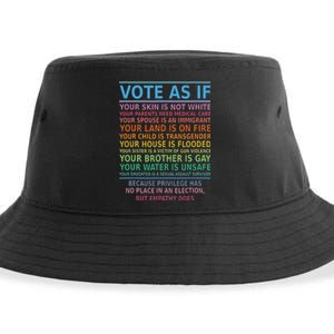 Vote As If Your Skin Is Not White Humans Rights Apparel Sustainable Bucket Hat