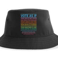 Vote As If Your Skin Is Not White Humans Rights Apparel Sustainable Bucket Hat