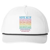 Vote As If Your Skin Is Not White Humans Rights Apparel Snapback Five-Panel Rope Hat