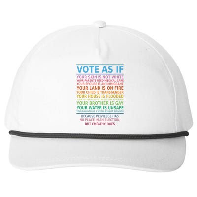 Vote As If Your Skin Is Not White Humans Rights Apparel Snapback Five-Panel Rope Hat