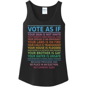 Vote As If Your Skin Is Not White Humans Rights Apparel Ladies Essential Tank