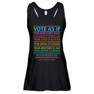 Vote As If Your Skin Is Not White Humans Rights Apparel Ladies Essential Flowy Tank