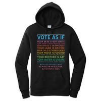 Vote As If Your Skin Is Not White Humans Rights Apparel Women's Pullover Hoodie