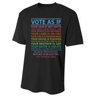 Vote As If Your Skin Is Not White Humans Rights Apparel Performance Sprint T-Shirt