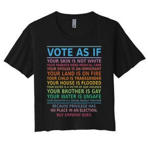 Vote As If Your Skin Is Not White Humans Rights Apparel Women's Crop Top Tee