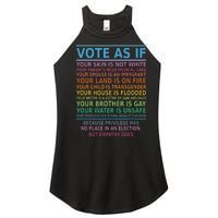 Vote As If Your Skin Is Not White Humans Rights Apparel Women's Perfect Tri Rocker Tank