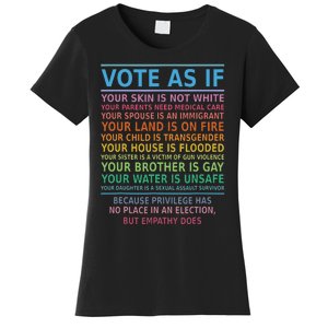 Vote As If Your Skin Is Not White Humans Rights Apparel Women's T-Shirt