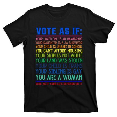 Vote As If Your Life Depends On It Human Rights T-Shirt