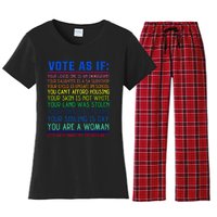 Vote As If Your Life Depends On It Human Rights Women's Flannel Pajama Set