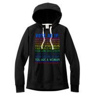 Vote As If Your Life Depends On It Human Rights Women's Fleece Hoodie