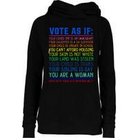 Vote As If Your Life Depends On It Human Rights Womens Funnel Neck Pullover Hood