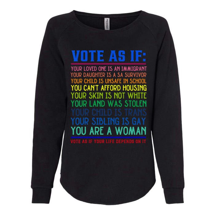 Vote As If Your Life Depends On It Human Rights Womens California Wash Sweatshirt