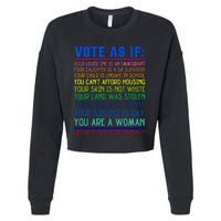 Vote As If Your Life Depends On It Human Rights Cropped Pullover Crew