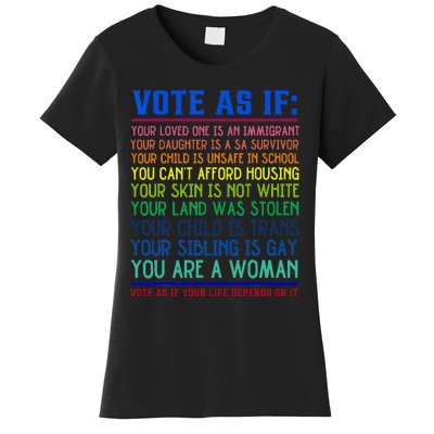 Vote As If Your Life Depends On It Human Rights Women's T-Shirt