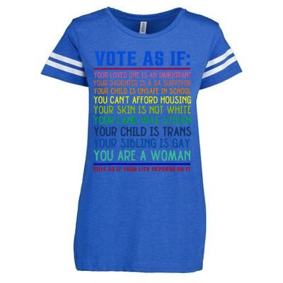 Vote As If Your Life Depends On It Human Rights Enza Ladies Jersey Football T-Shirt