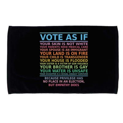 Vote As If Your Skin Is Not White Human's Rights Apparel Microfiber Hand Towel