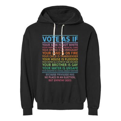 Vote As If Your Skin Is Not White Humans Rights Garment-Dyed Fleece Hoodie